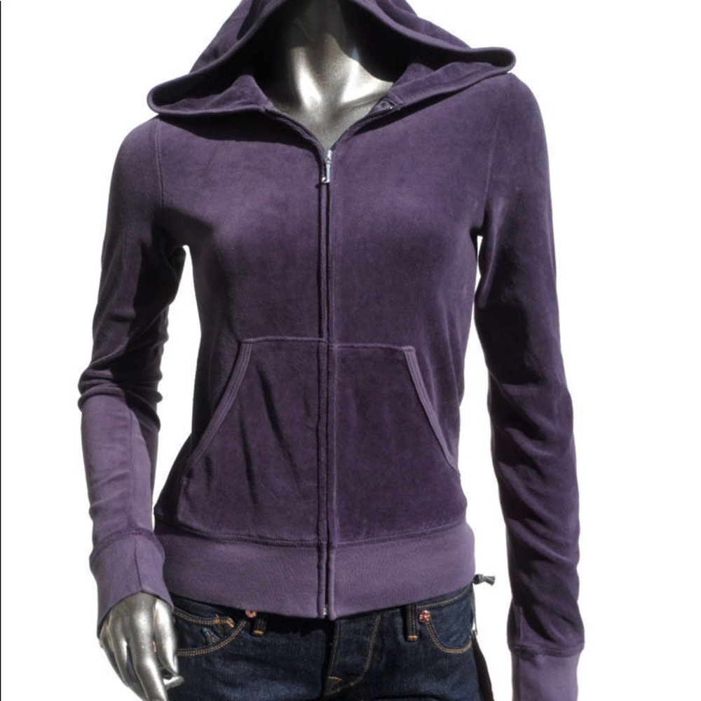 Juicy Couture eggplant velour track jacket S